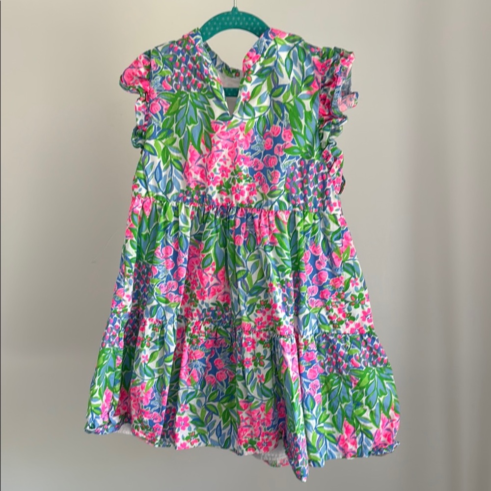Lilly Pulitzer Floral Kids Dress - Green and Pink
